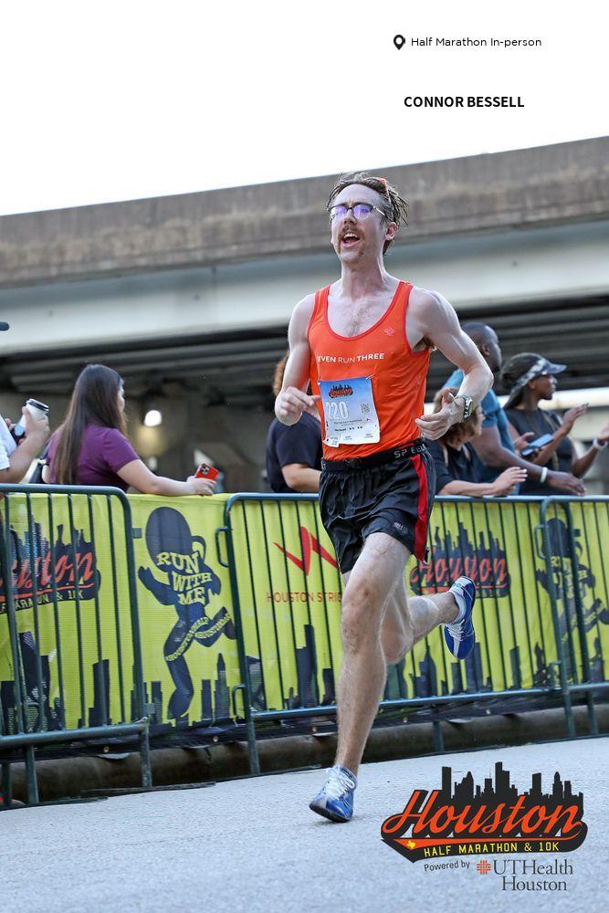 Man running Houston Half marathon